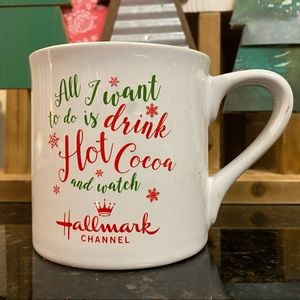 Hallmark Channel Christmas mug:”All I want to do is drink hot cocoa and watch”